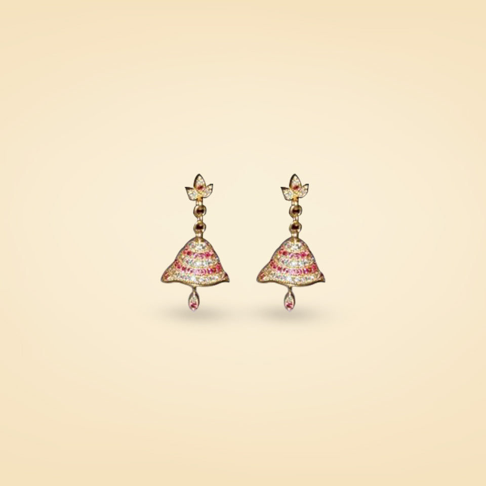 Royal Bell Motif Drop Earrings