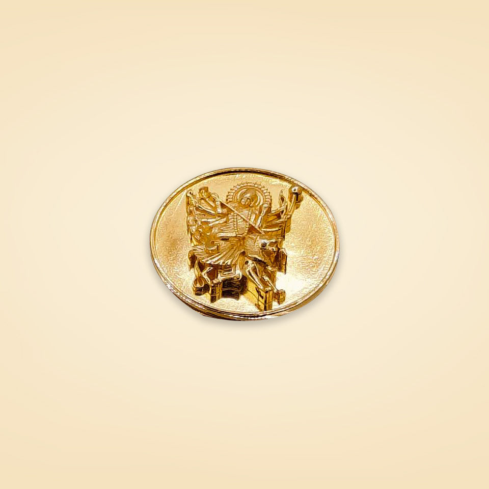 Divine Durga Gold Coin Pendant