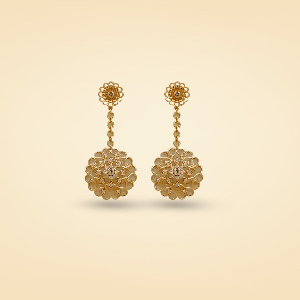 Golden Bloom Drop Earrings