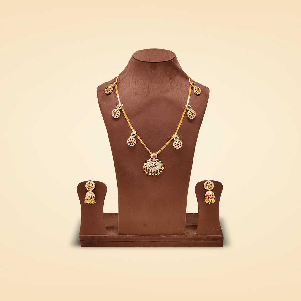 Annapurna Floral Gold Necklace Set