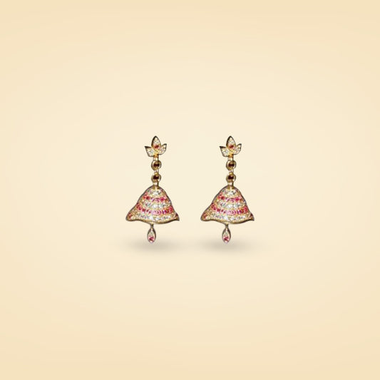 Royal Bell Motif Drop Earrings