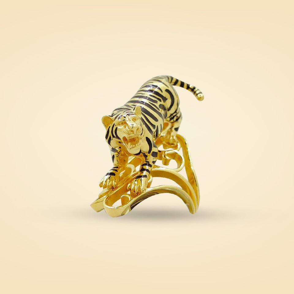 Majestic Tiger Gold Statement Ring