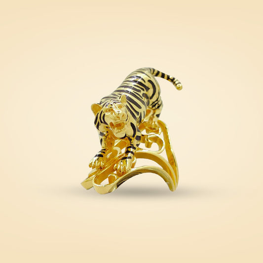 Majestic Tiger Gold Statement Ring