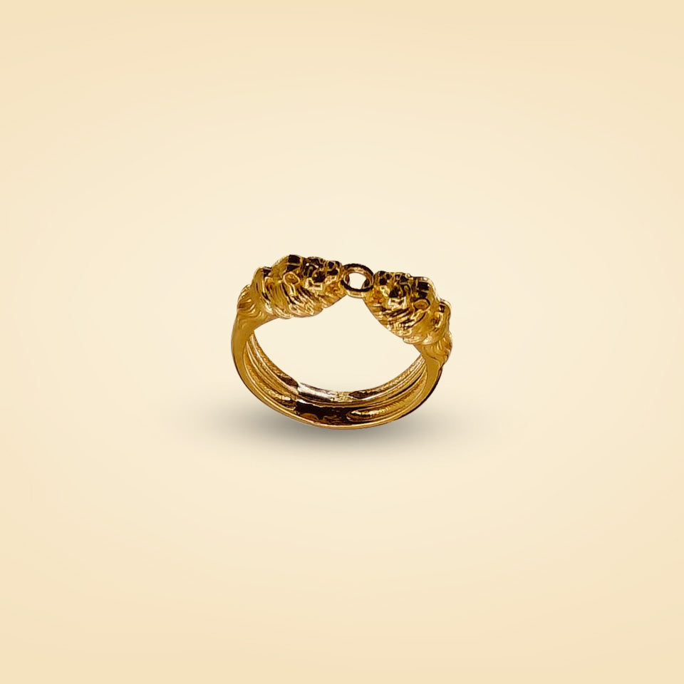 Twin Guardian Gold Ring