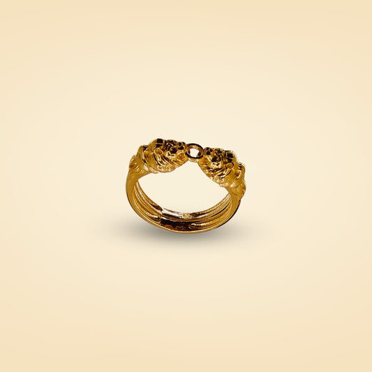 Twin Guardian Gold Ring