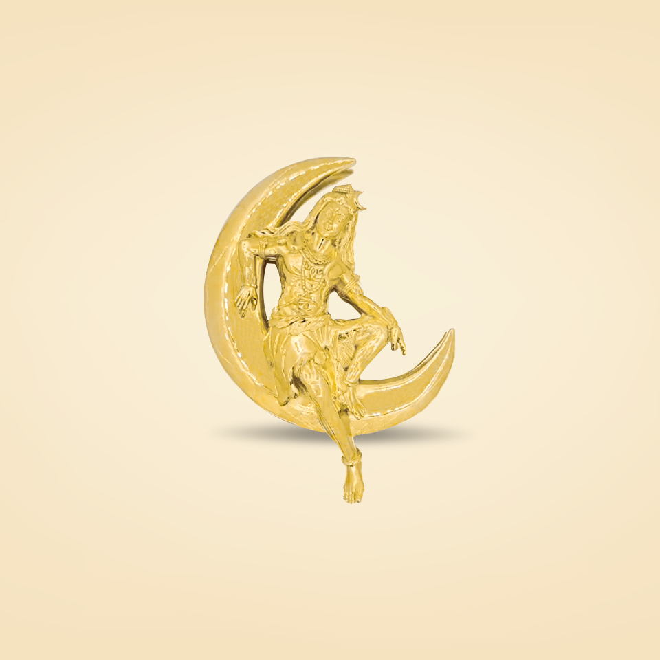 Celestial crescent god Shiva pendant