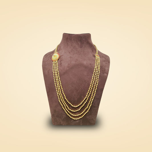 Suvarna Rani Multi-Layer Gold Bead Necklace