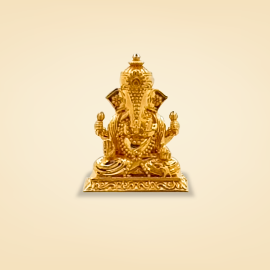 Divine Aura Lord Ganesha Gold Idol