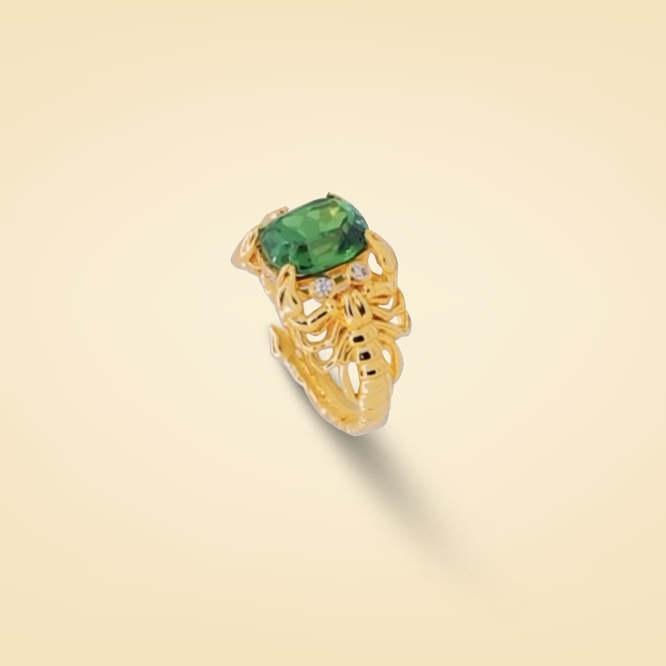 Emerald Grace Gold Statement Ring