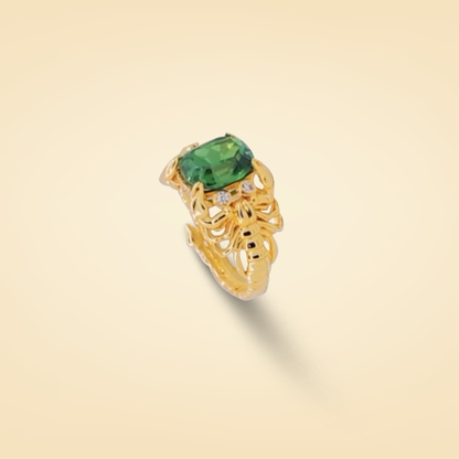 Emerald Grace Gold Statement Ring