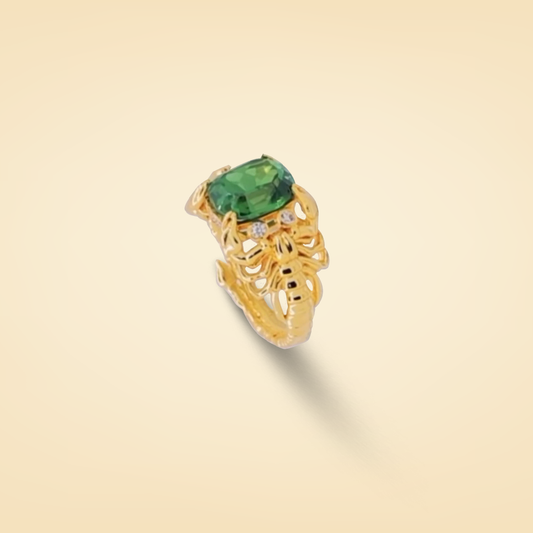 Emerald Grace Gold Statement Ring