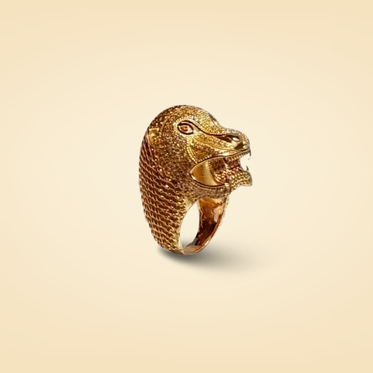 Regal Lion Head Gold Ring