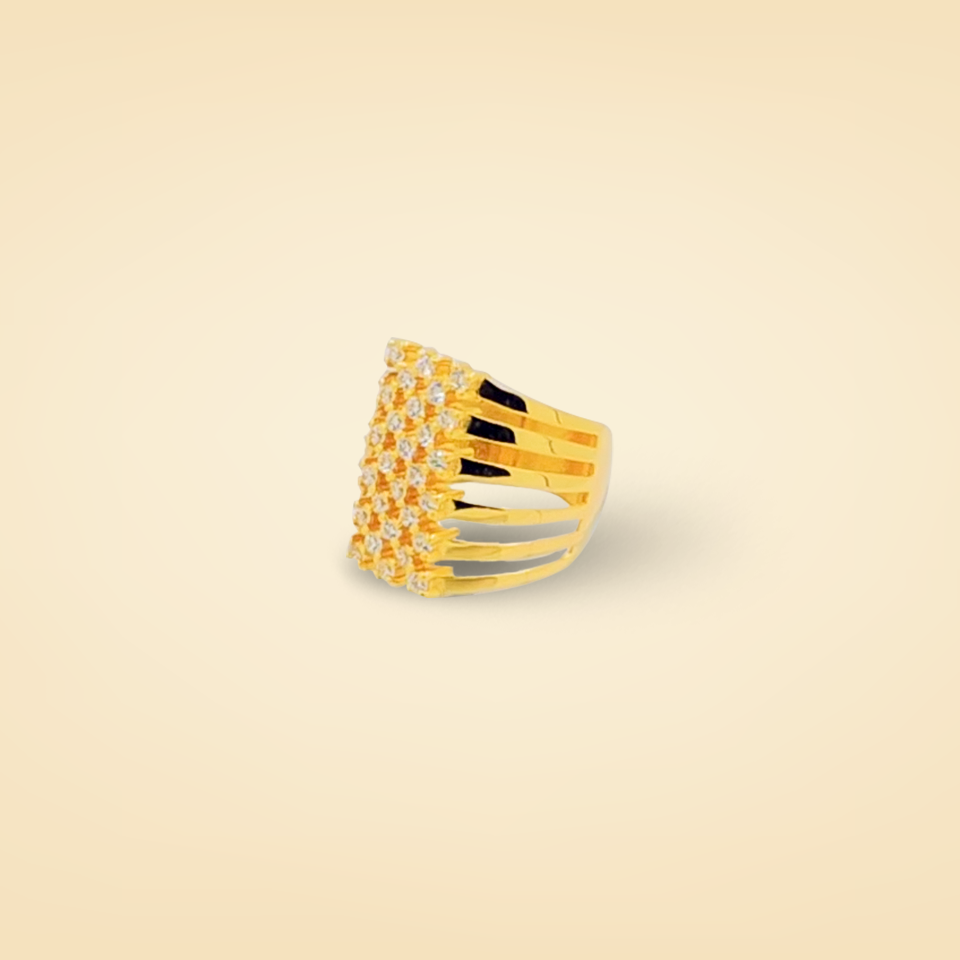 Radiant Cascade Gold Ring