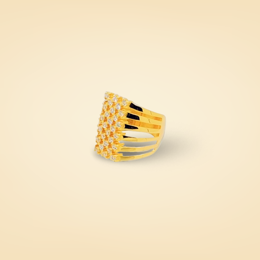 Radiant Cascade Gold Ring