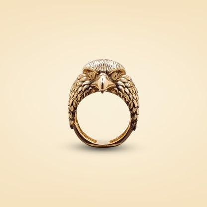 Regal Eagle Head Gold Ring