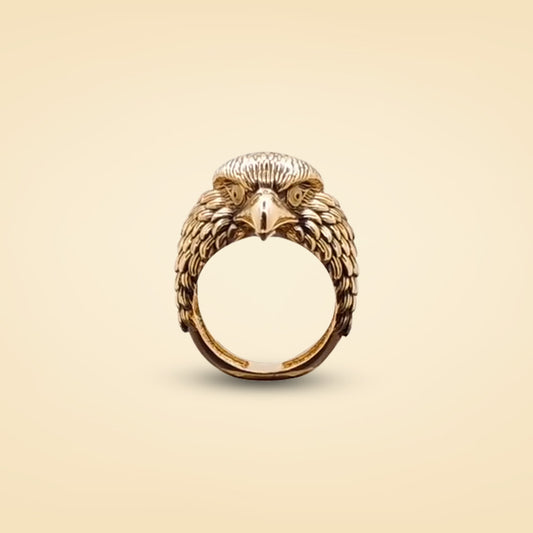 Regal Eagle Head Gold Ring