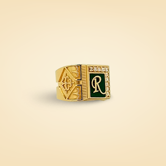 Regal “R” Monogram Gold Men’s Ring