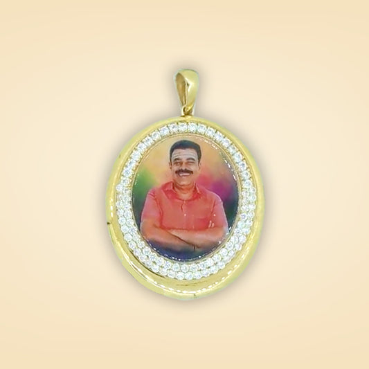Golden Memory Photo Pendant