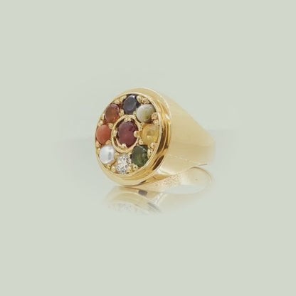 Navratna Aura Gold Ring