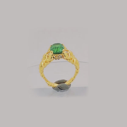 Emerald Grace Gold Statement Ring