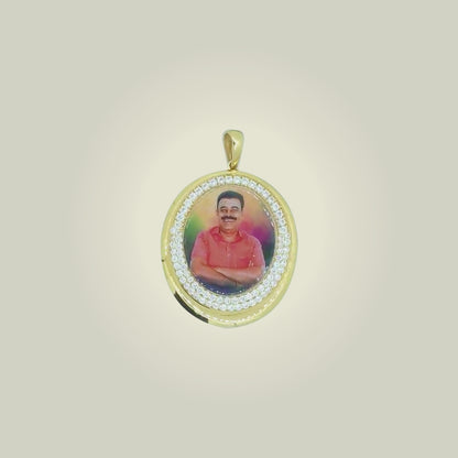 Golden Memory Photo Pendant