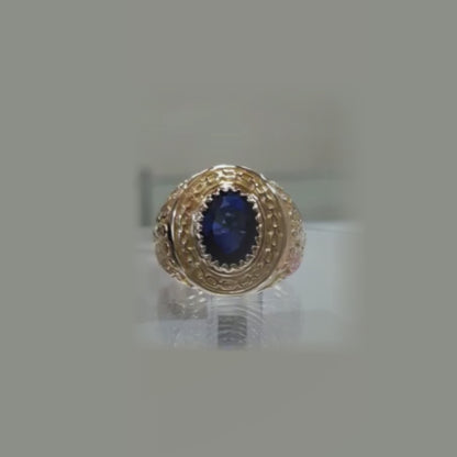 Royal Blue Sapphire Heritage Ring