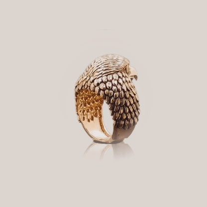 Regal Eagle Head Gold Ring