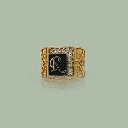 Regal “R” Monogram Gold Men’s Ring